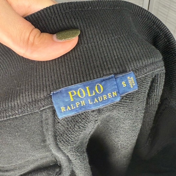 Polo Ralph Lauren Wax Sweat Joggers Black Size S Zipper Fly and Pockets - Picture 6 of 7